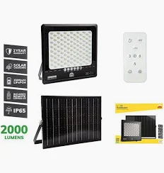 Solar Floodlight & Remote LED 2000lm