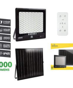 Solar Floodlight & Remote LED 3000lm