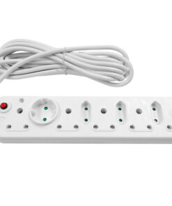 Multi Plug 5x16A 5x5A 5m Cord White