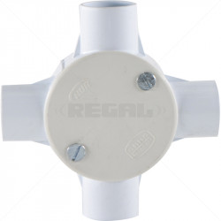 Conduit PVC - 25mm 4-Way Box With Lid And Screws