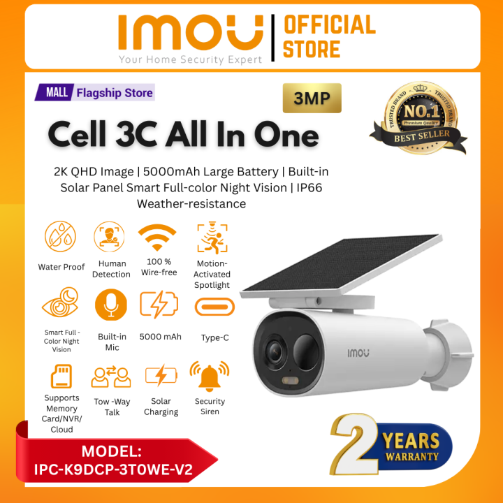 IMOU Cell 3C 2K All In One Wi-Fi Battery Security Camera
