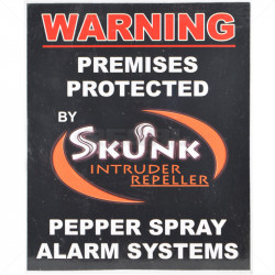 Skunk Pepper Gas Warning Sign